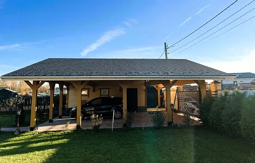 Навес для двух машин с хозблоком ВИКИНГ 2.0 — Фото 4