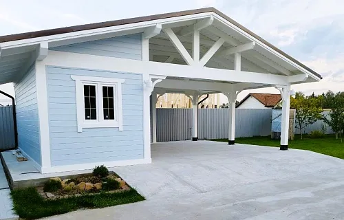 Навес для двух автомобилей с хозблоком БАВАРИЯ MAXI 2.0 — Фото 2