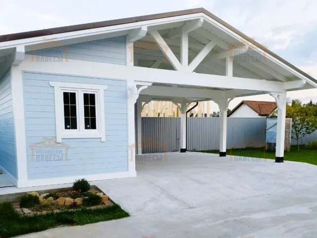Навес для двух автомобилей с хозблоком БАВАРИЯ MAXI 2.0 — Фото 2