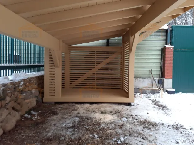 Деревянный навес для двух авто НИКОЛИНСКИЙ — Фото 3