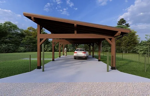 Односкатный навес для двух машин ХАРТВУД 2.0 — Фото 7