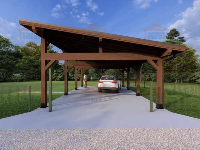 Односкатный навес для двух машин ХАРТВУД 2.0 — Фото 7