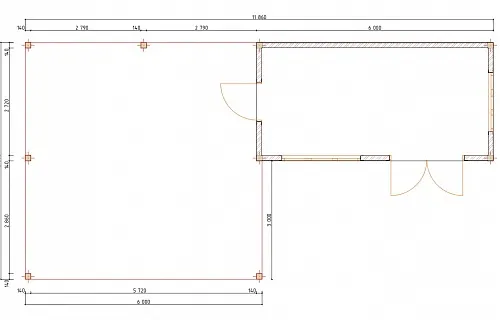 Навес для двух машин с хозблоком СПУТНИК — Фото 5