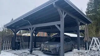 Односкатный навес для машин ХАРТВУД - миниатюра