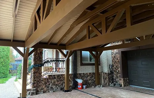 Навес для двух машин АЛЬПИЙСКИЙ — Фото 2