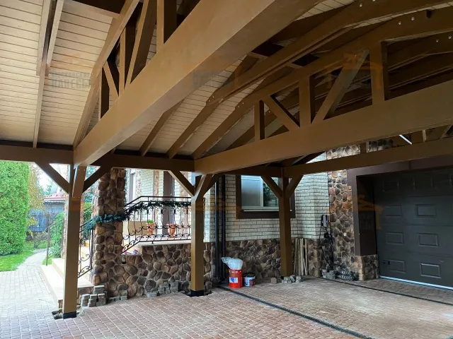 Навес для двух машин АЛЬПИЙСКИЙ — Фото 2