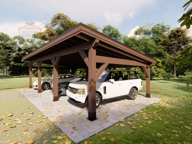 Односкатный навес для авто БЕРГАМО — Фото 2