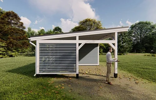 Навес для одной машины с хозблоком ЛЕГРАН — Фото 5