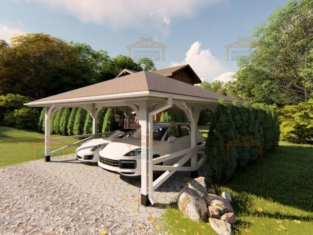 Навес для двух машин РЕНЕССАНС — Фото 11