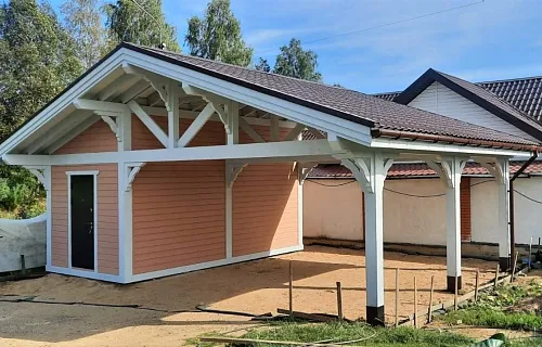 Навес для двух автомобилей с хозблоком КОНСУЛ 2.0 — Фото 4