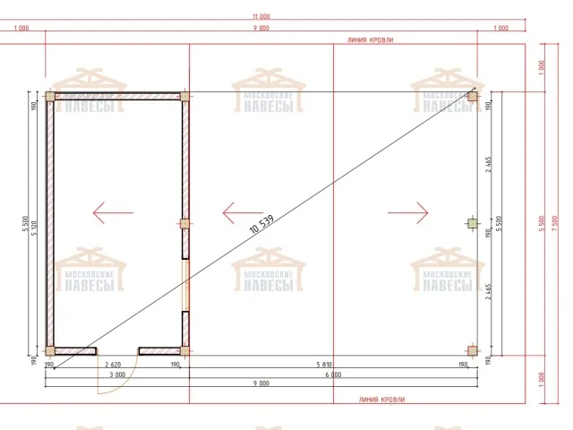 Навес для двух автомобилей с хозблоком КАРЕЛИЯ 2.0 — Фото 6