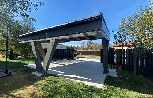 Односкатный навес для двух авто ХАЙТЕК — Фото 2