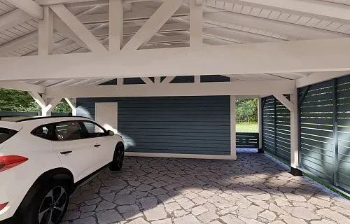 Навес для трех авто с хозблоком СОНАТА — Фото 7