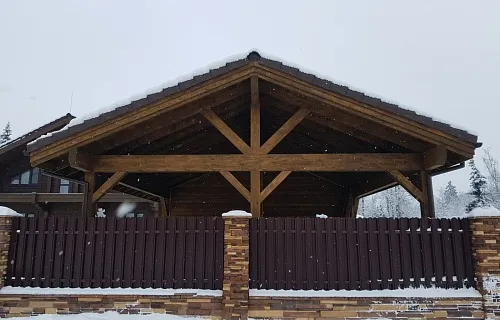 Навес для двух машин с хозблоком ФЭМИЛИ — Фото 2