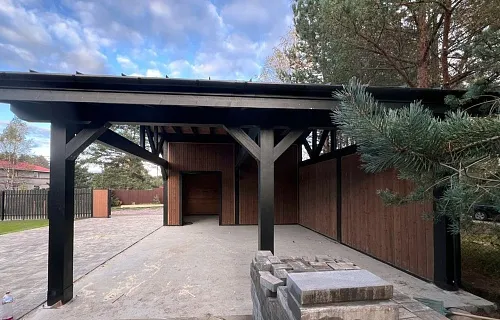 Навес для двух автомобилей с хозблоком БАВАРИЯ MAXI 2.0 — Фото 7