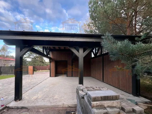 Навес для двух автомобилей с хозблоком БАВАРИЯ MAXI 2.0 — Фото 7