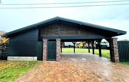 Навес для двух машин с хозблоком ВИКИНГ 2.0 — Фото 8