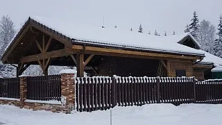 Навес для двух машин с хозблоком ФЭМИЛИ - миниатюра