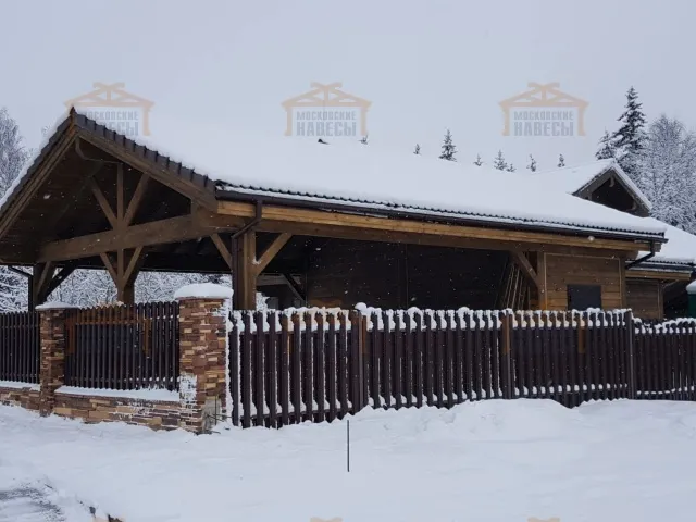 Навес для двух машин с хозблоком ФЭМИЛИ — Фото 7