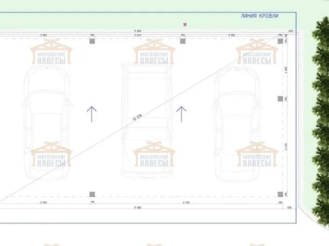 Навес для двух машин РОНДО 2.0 — Фото 7