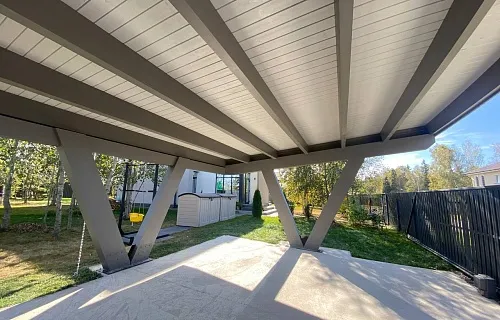 Односкатный навес для двух авто ХАЙТЕК — Фото 6