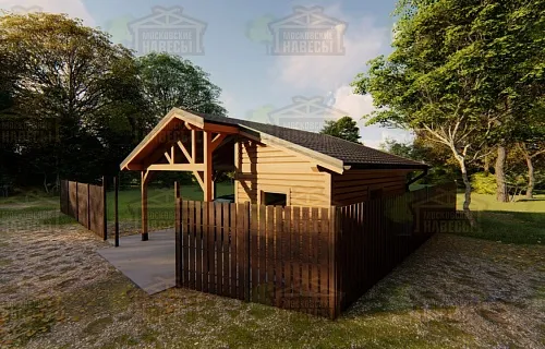 Навес для одного авто с хозблоком ВЕЛИГОРСКИЙ — Фото 7