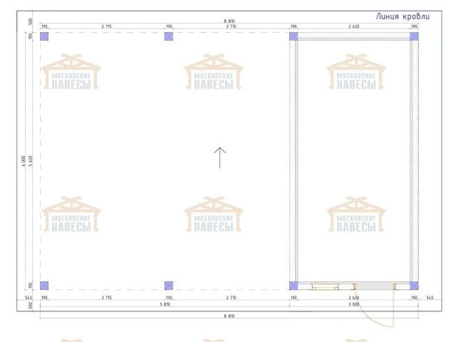 Навес для двух машин с хозблоком ФЛЭТ 1.0 — Фото 7