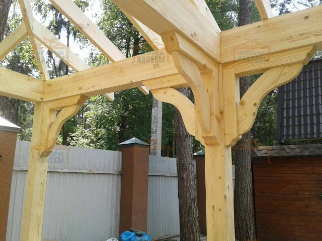 Навес для двух машин МАЛАХОВКА — Фото 6