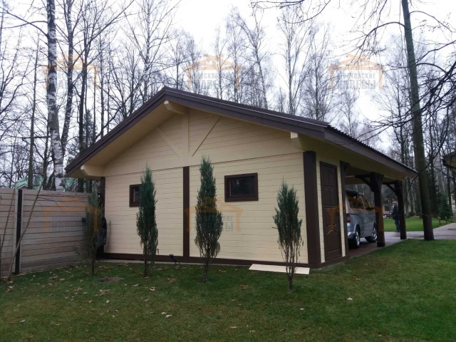 Деревянный навес для двух авто НОВОГОРСКИЙ — Фото 3