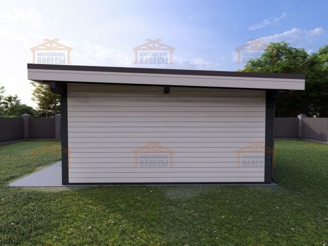 Навес для двух машин с хозблоком ФЛЭТ 1.0 — Фото 5