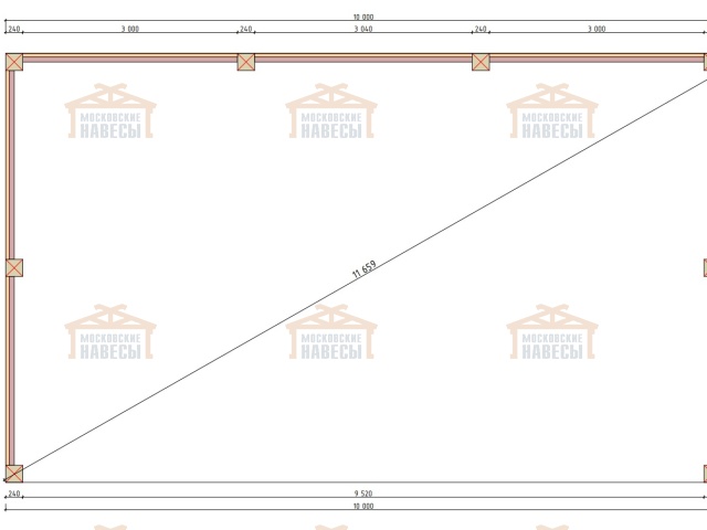 Навес для трех машин ЛАДЬЯ — Фото 8