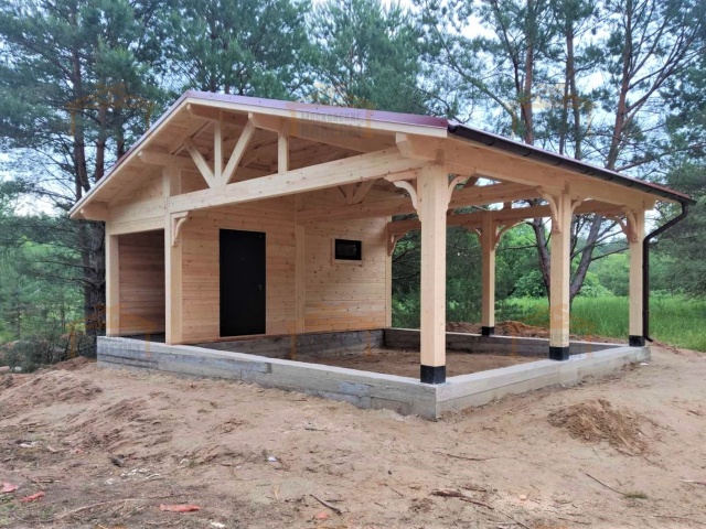 Навес для двух автомобилей с хозблоком БАВАРИЯ MAXI — Фото 13