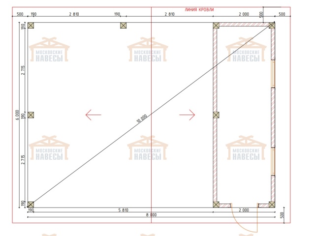 Навес для двух автомобилей с хозблоком БАВАРИЯ — Фото 10