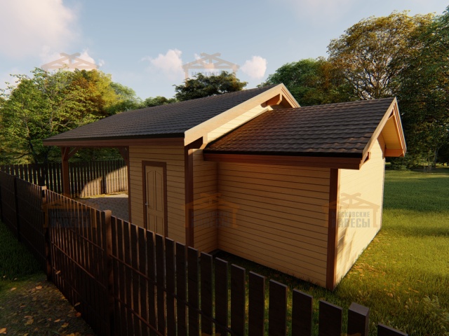 Навес для двух машин с хозблоком ФЭМИЛИ — Фото 9