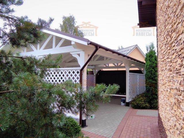 Деревянный навес для машин с перголами НИКОЛЬСКИЙ — Фото 2