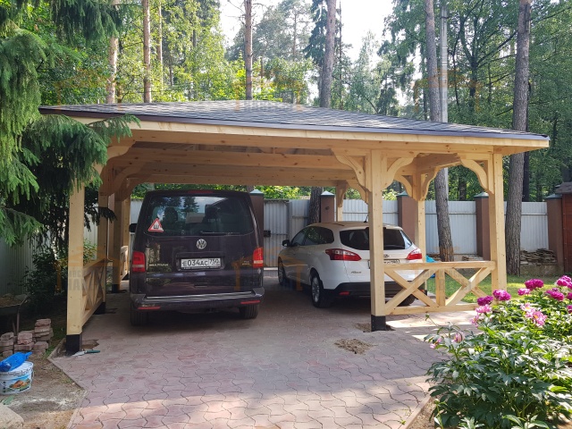 Навес для двух машин МАЛАХОВКА — Фото 2