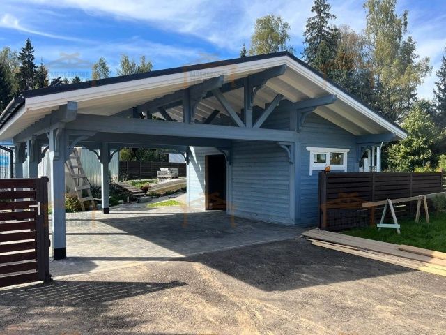 Навес для двух автомобилей с хозблоком БАВАРИЯ MAXI — Фото 6