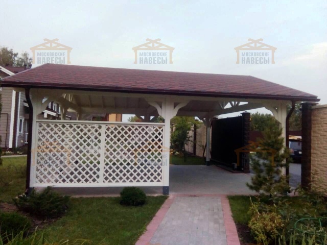 Деревянный навес для машин с перголами ЭДЕМ — Фото 5