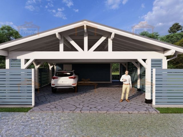 Навес для трех авто с хозблоком СОНАТА — Фото 5