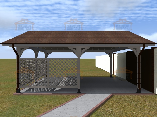 Деревянный навес для машин с перголами ЭДЕМ — Фото 9