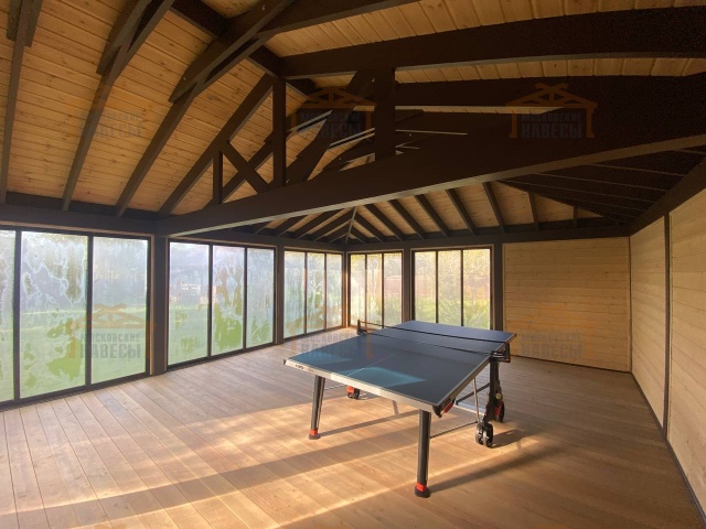 Застекленная беседка с хозблоками ТЕСЛА — Фото 4