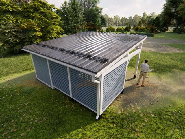 Навес для одной машины с хозблоком ЛЕГРАН — Фото 4