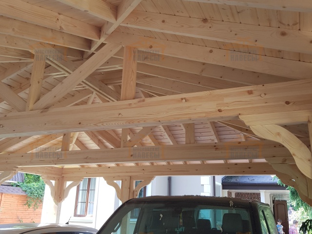 Навес для двух машин МАЛАХОВКА — Фото 4