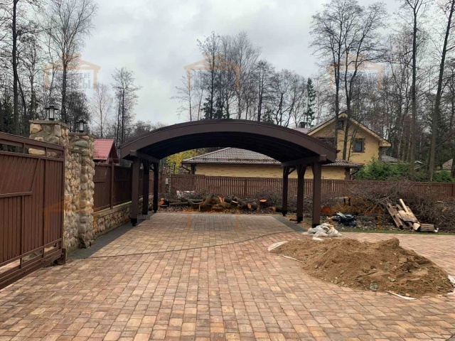 НАВЕС С ГНУТОКЛЕЕНЫМИ БАЛКАМИ ОКСФОРД — Фото 3