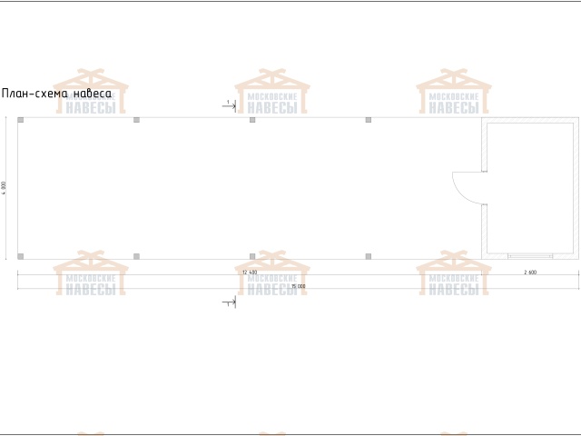 Деревянный навес для двух авто с хозблоком ЗЕНИТ — Фото 8