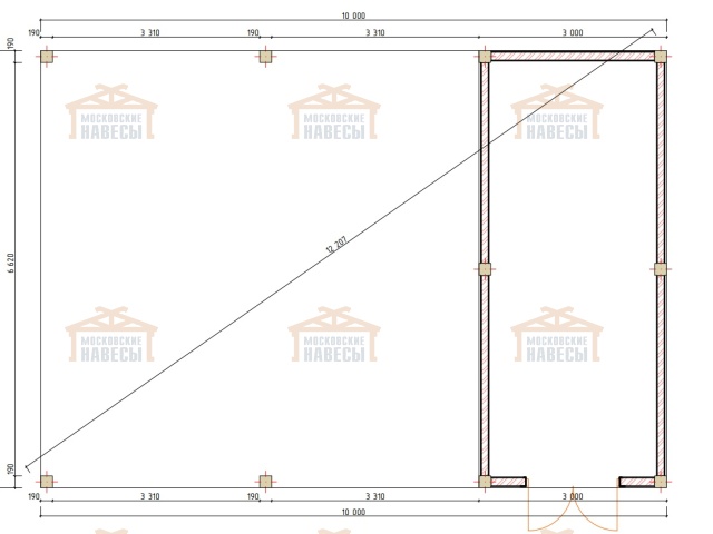 Навес для двух машин с хозблоком РИВЬЕРА 2.0 — Фото 10