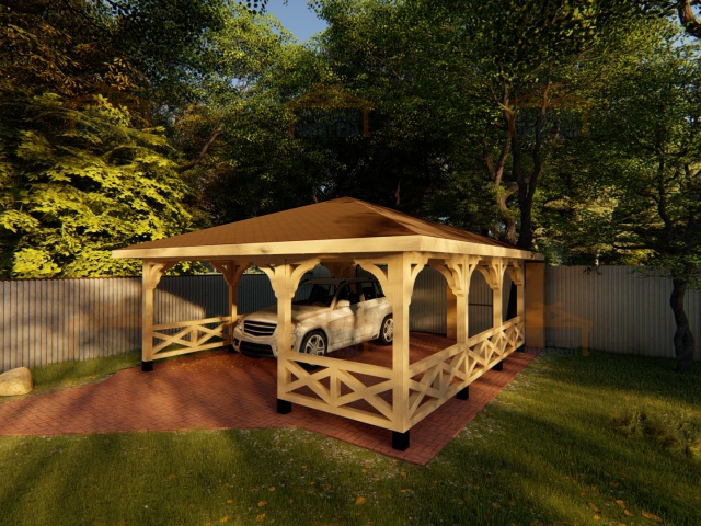 Навес для двух машин МАЛАХОВКА — Фото 7