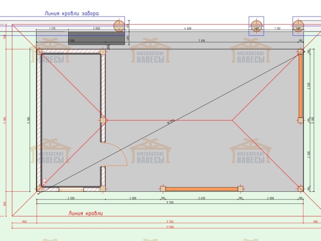 Навес для двух машин с хозблоком ЛЕСНОЙ — Фото 10