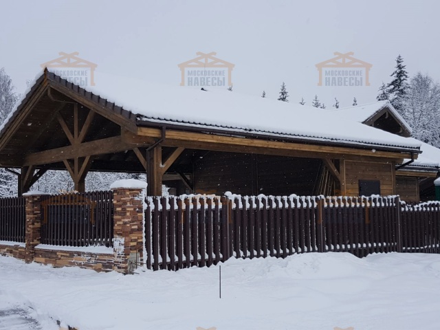 Навес для двух машин с хозблоком ФЭМИЛИ — Фото 7